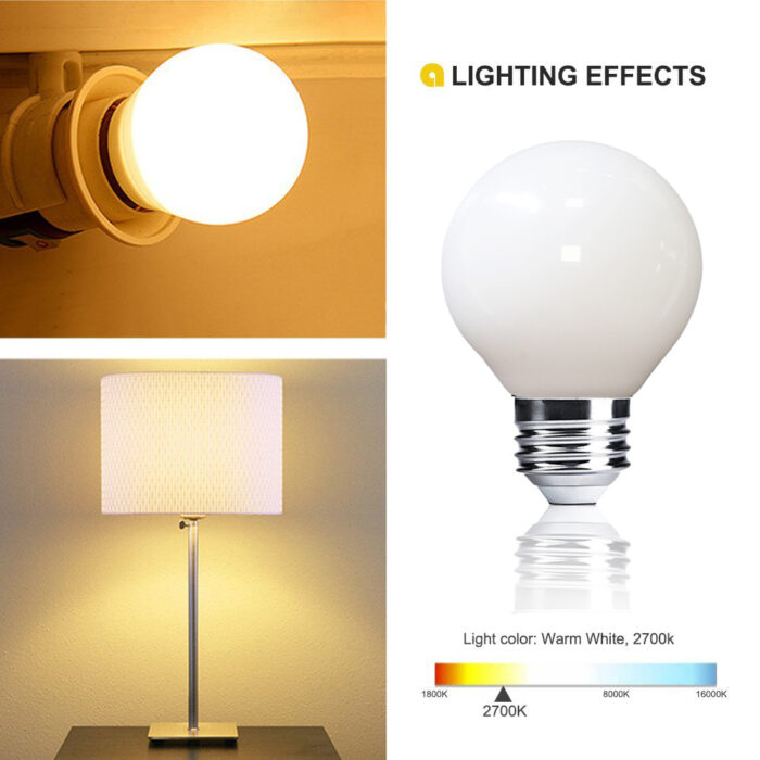 LED Light Bulbs 40 Watt Replacement, G16.5 3.5W Energy Saving LED Bulb, E26 Socket, Warm White Globe Light Bulb (2700K) for Mirror Pack of 6 - Image 2